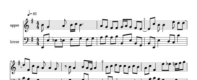 Chorale setting "Gib dich zufrieden und sei stille" in E minor